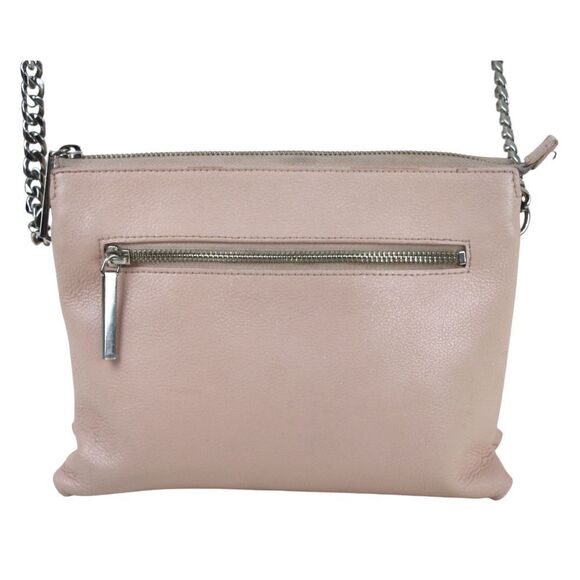 Halogen POWDER PINK GENUINE LEATHER CHAIN TWO COMPARTMENT X-BODY SHOULDER BAG - Picture 1 of 16